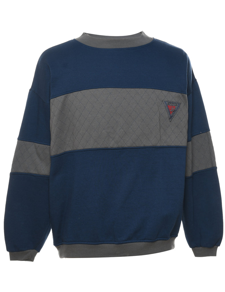 Navy & Grey Contrast Sweatshirt - XL
