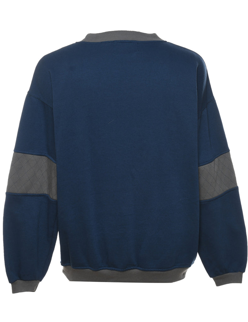Navy & Grey Contrast Sweatshirt - XL