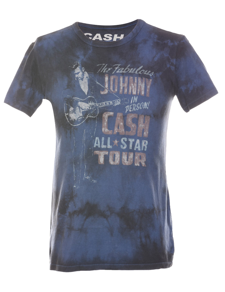 Navy Johnny Cash Tie Dye T-shirt - XS