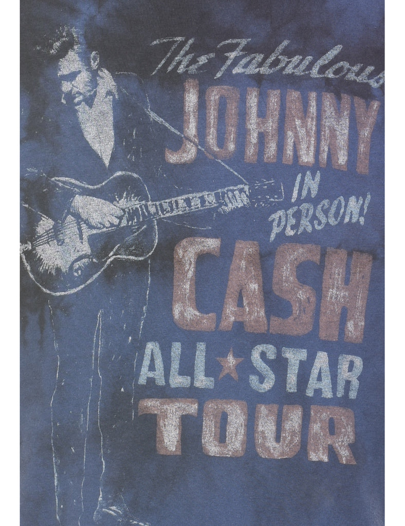Navy Johnny Cash Tie Dye T-shirt - XS