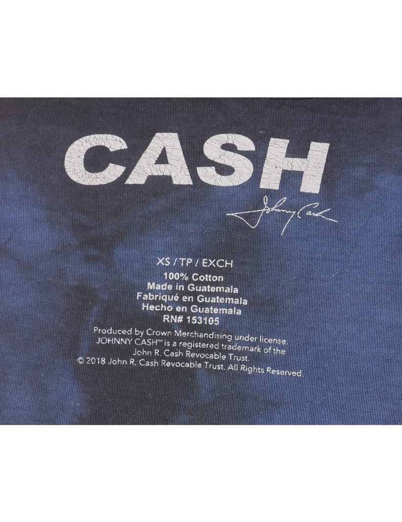 Navy Johnny Cash Tie Dye T-shirt - XS