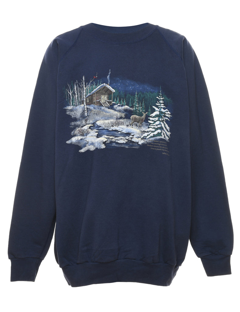 Navy Landscape Design Sweatshirt - L