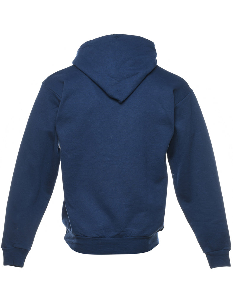 Navy & Lime Green Rugby Design Printed Hoodie - S
