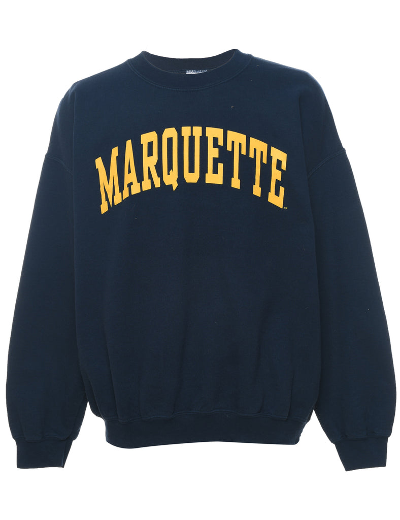Navy Marquette Printed Sweatshirt - XL