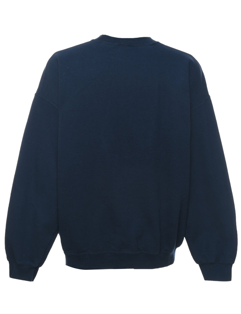 Navy Marquette Printed Sweatshirt - XL