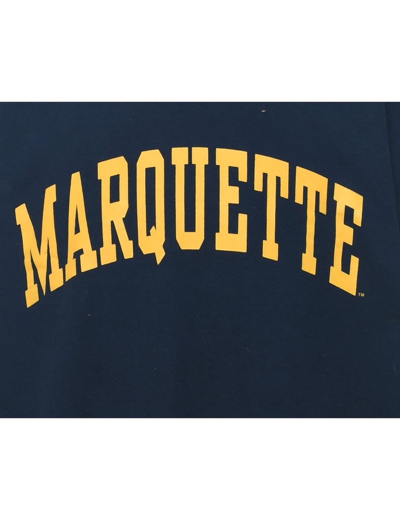 Navy Marquette Printed Sweatshirt - XL
