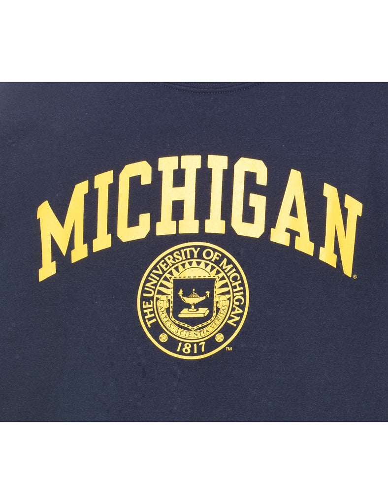 Navy Michigan Printed Sweatshirt - M