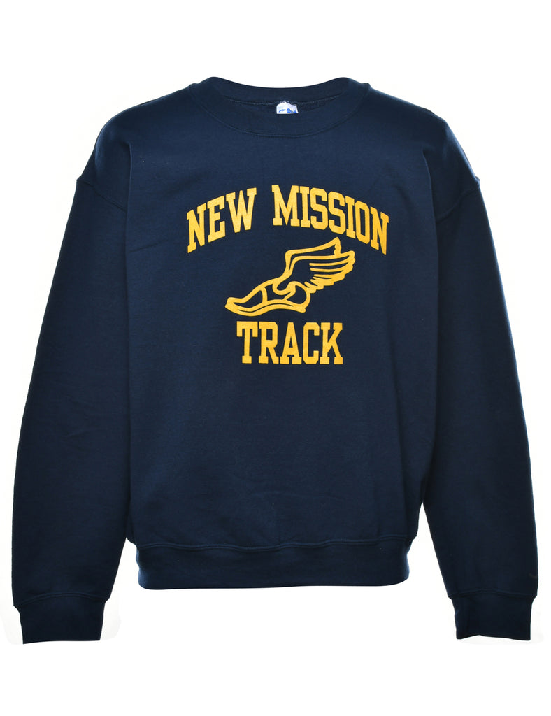 Navy New Mission Printed Sweatshirt - M