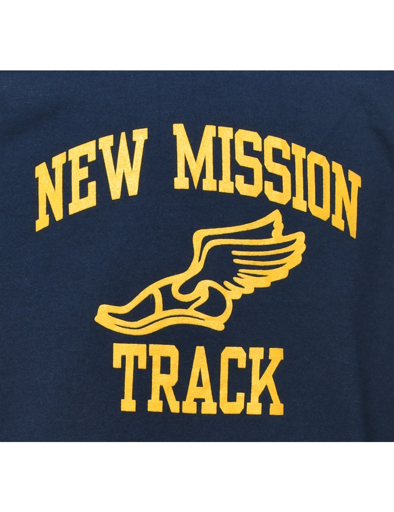 Navy New Mission Printed Sweatshirt - M
