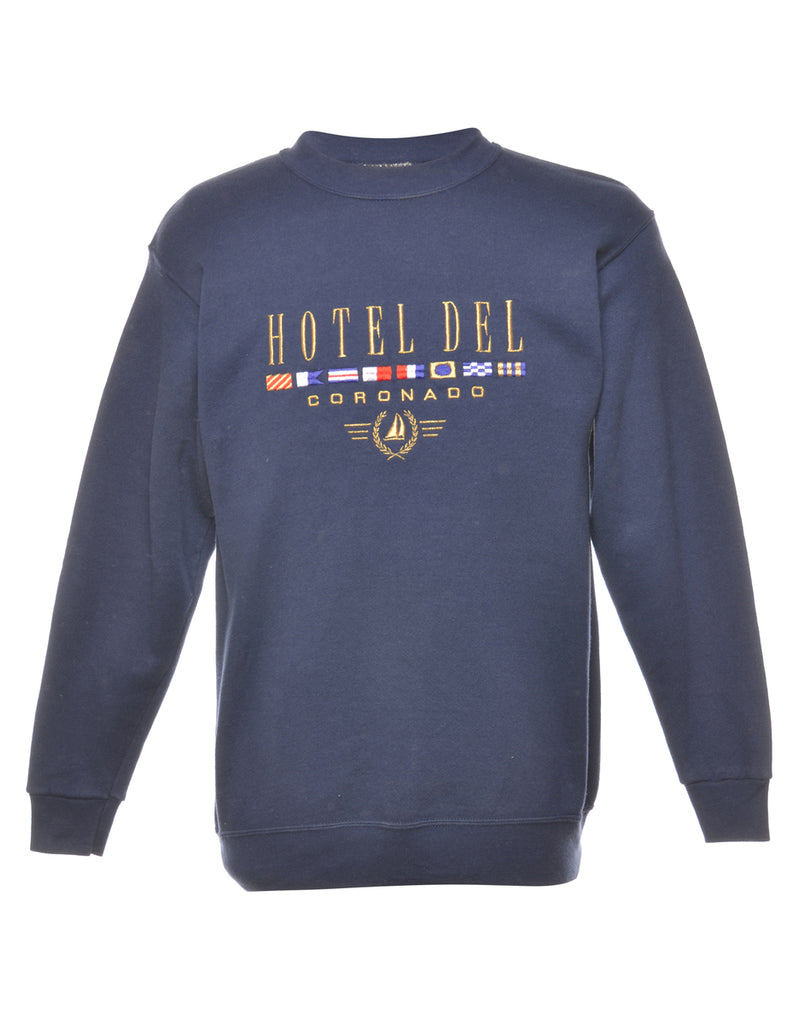 Navy Oneita Hotel Del Printed Sweatshirt - S