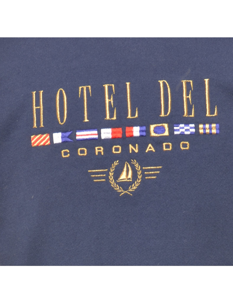 Navy Oneita Hotel Del Printed Sweatshirt - S