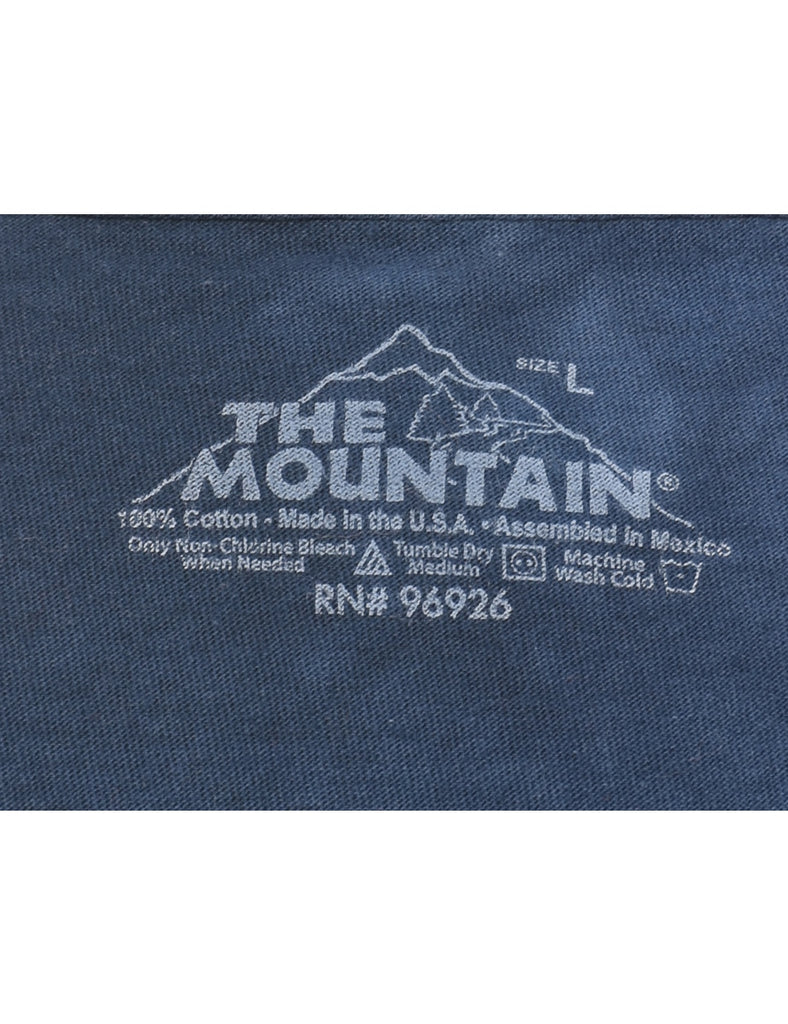 Navy Parrot Print Tie Dye The Mountain T-shirt - L