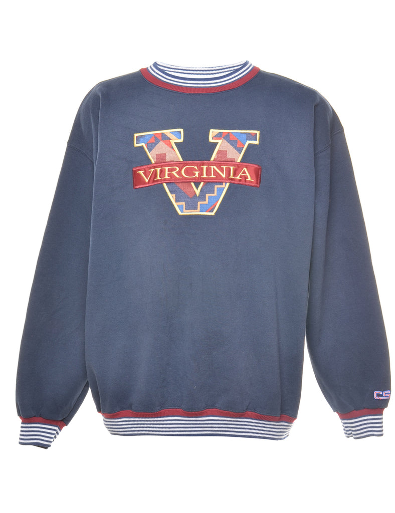Navy Patchwork Virginia Sweatshirt - XL