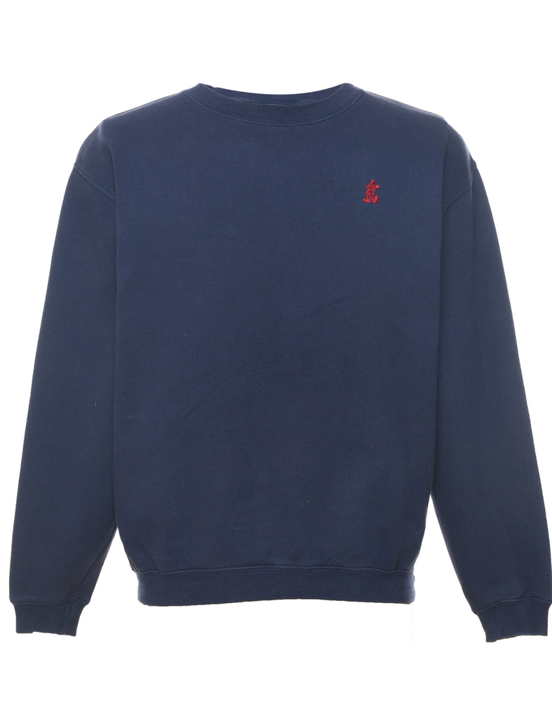 Navy Plain 1990s Mickey Mouse Sweatshirt - S