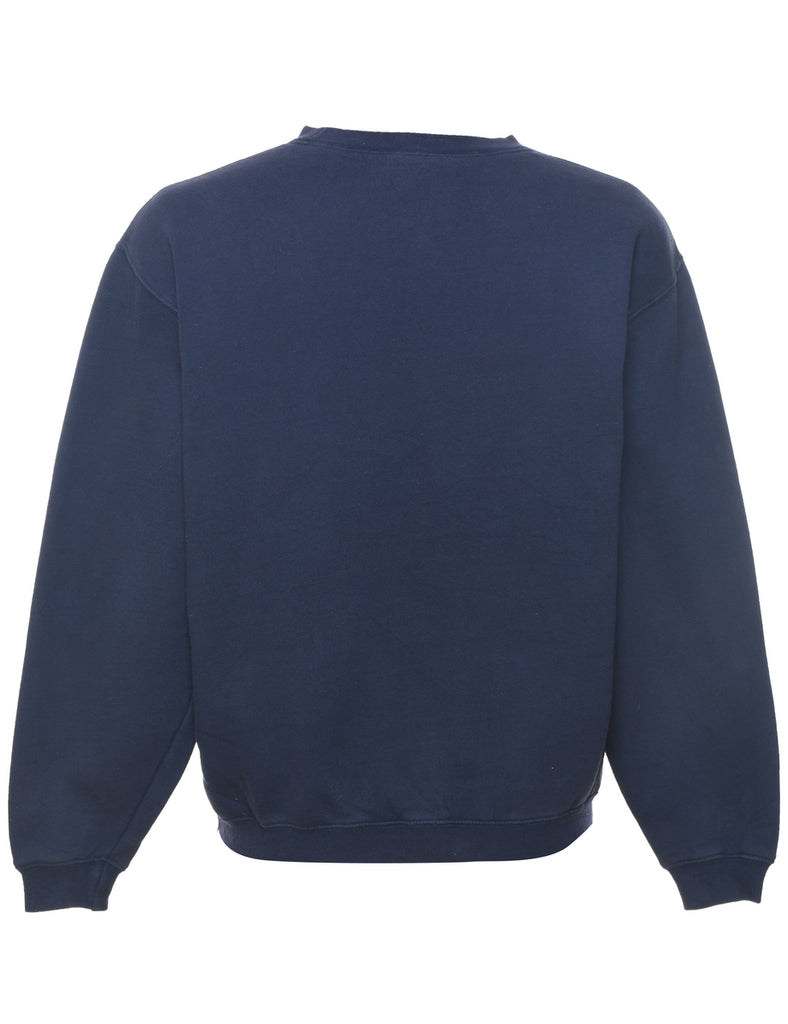 Navy Plain 1990s Mickey Mouse Sweatshirt - S