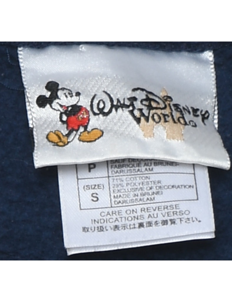 Navy Plain 1990s Mickey Mouse Sweatshirt - S