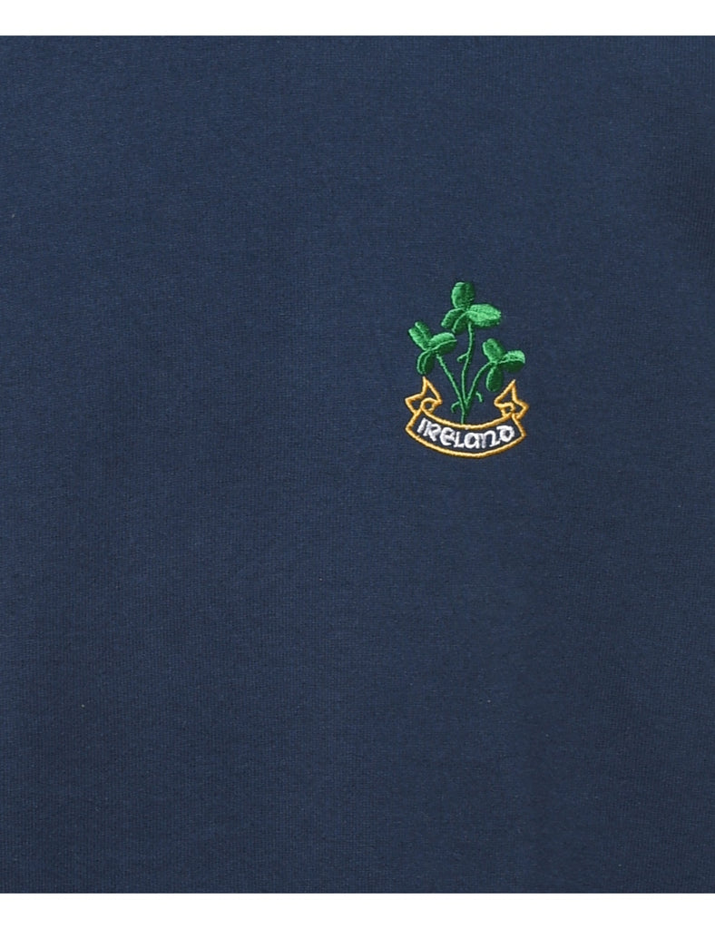 Navy Plain Ireland Embroidered Sweatshirt - XL
