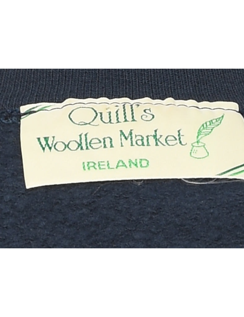 Navy Plain Ireland Embroidered Sweatshirt - XL