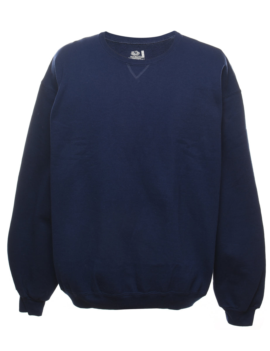 Unisex Navy Plain Sweatshirt Blue XXL Beyond Retro