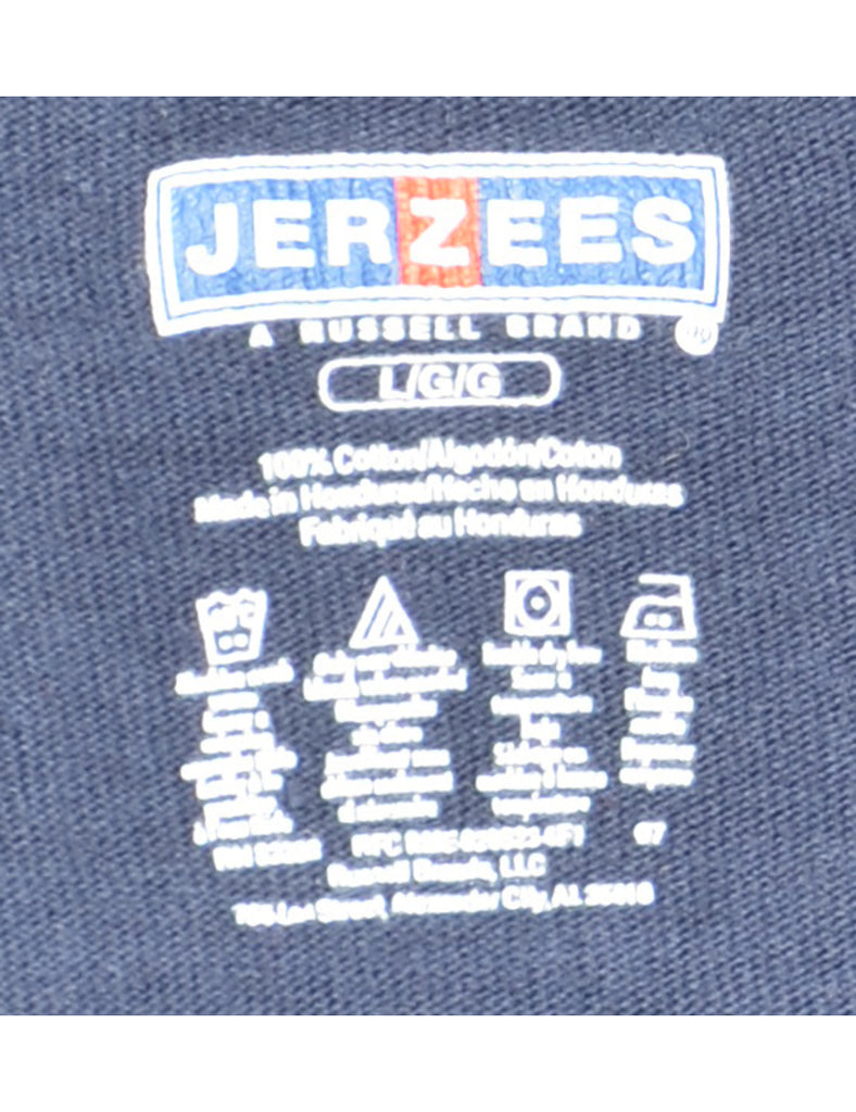 Navy Plain T-shirt - L