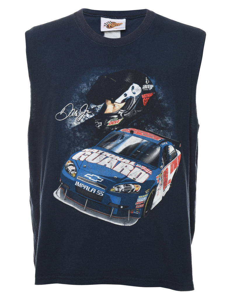 Navy Printed NASCAR Design Vest - XL