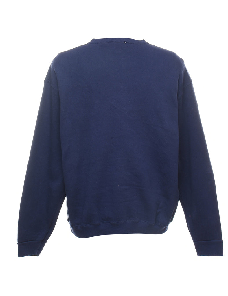 Navy Printed Sweatshirt - XL