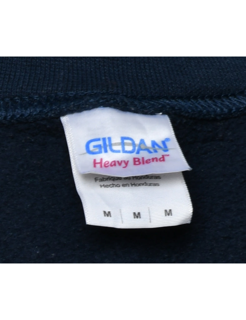 Navy Printed Sweatshirt - M