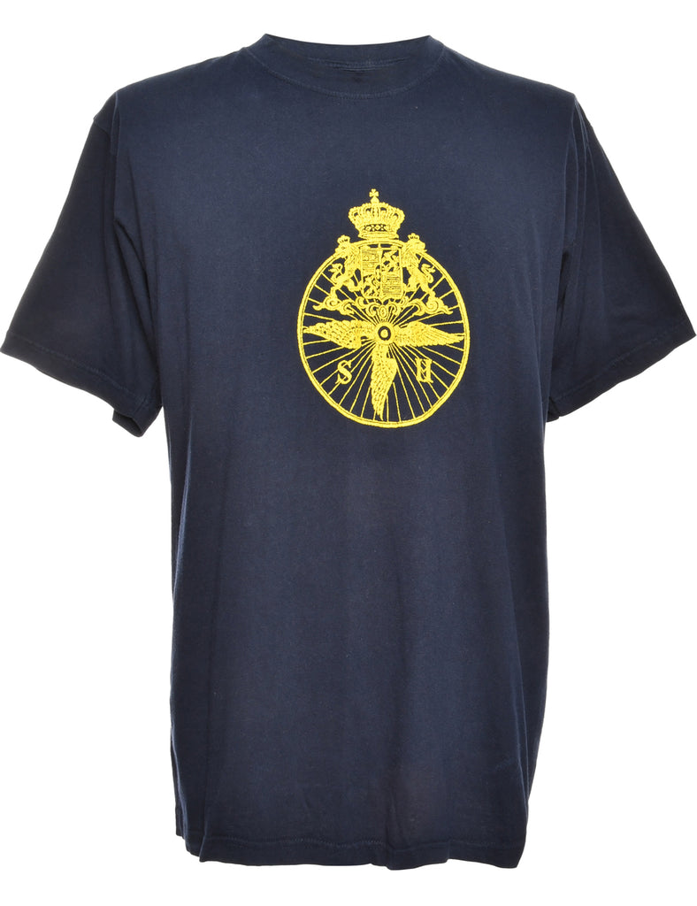 Navy Printed T-shirt - M