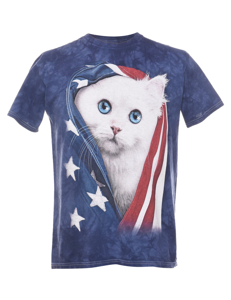 Navy & Red Cat The Mountain T-Shirt - M