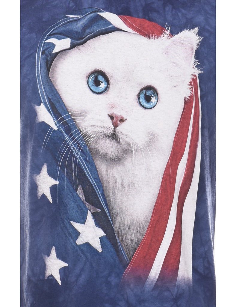 Navy & Red Cat The Mountain T-Shirt - M