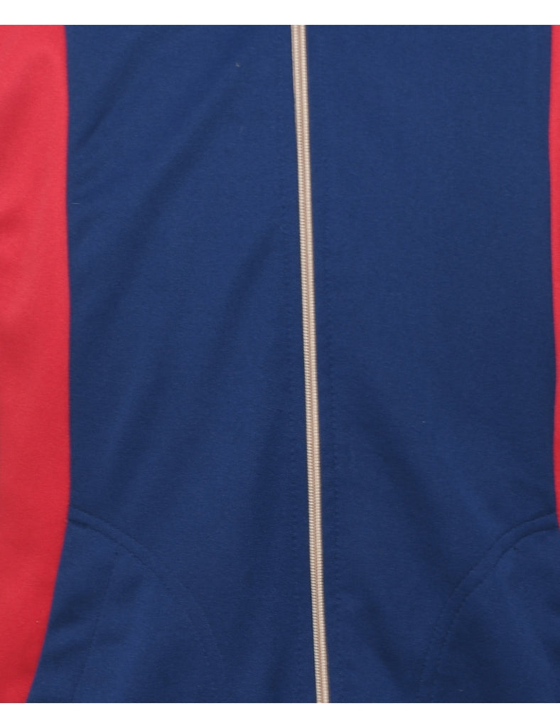 Navy, Red & Light Brown Vintage Track Top - L