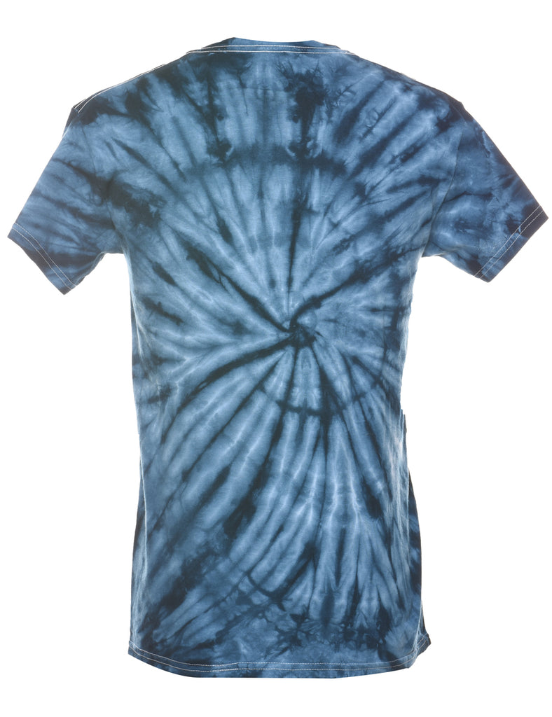 Navy, Red & White Tie Dye T-shirt - S
