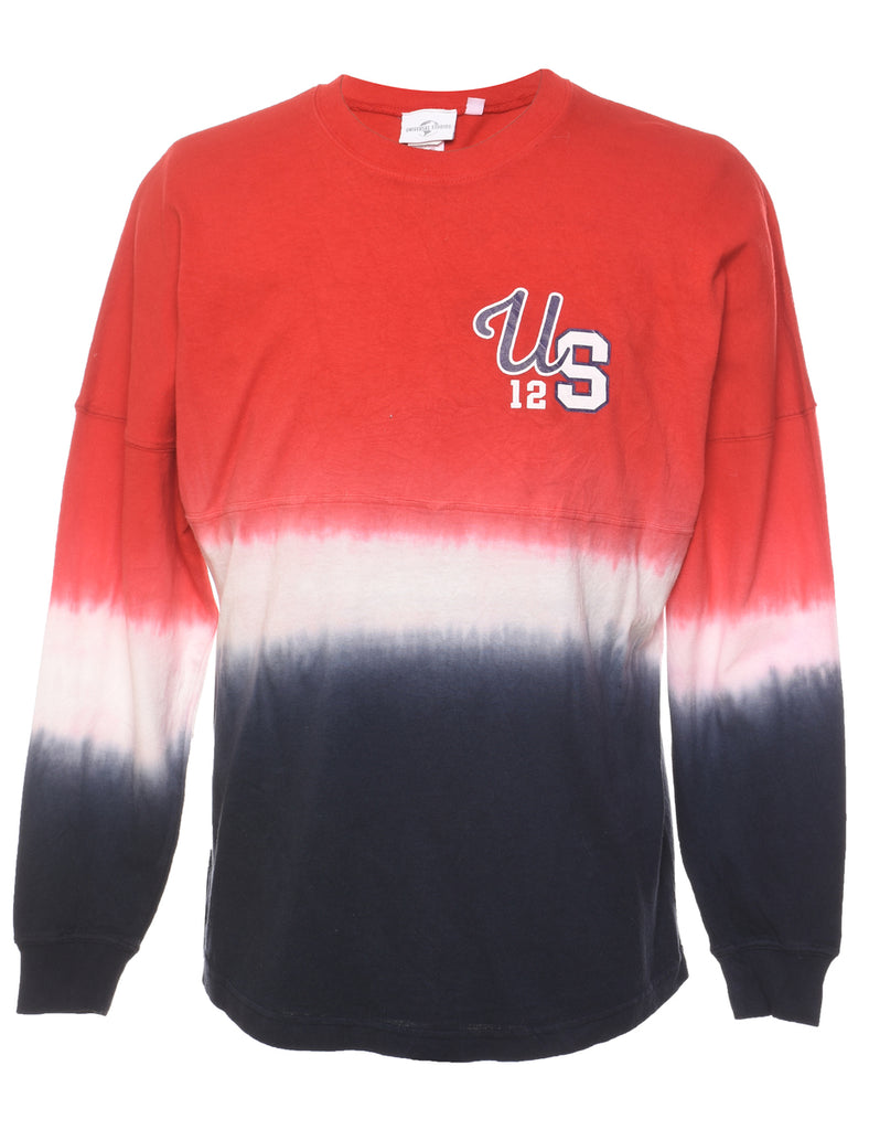 Navy, Red & White Universal Studios Design Tie Dye T-shirt - M