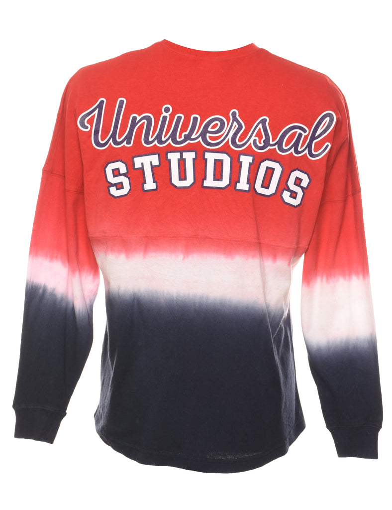 Navy, Red & White Universal Studios Design Tie Dye T-shirt - M