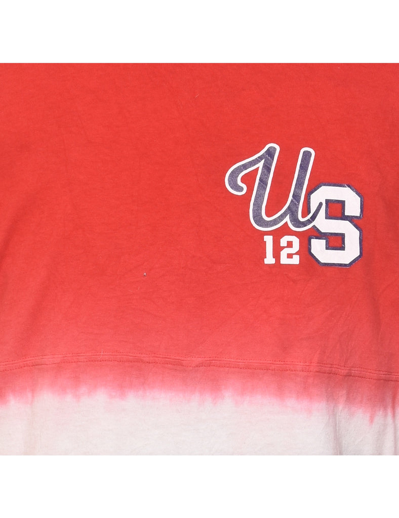 Navy, Red & White Universal Studios Design Tie Dye T-shirt - M