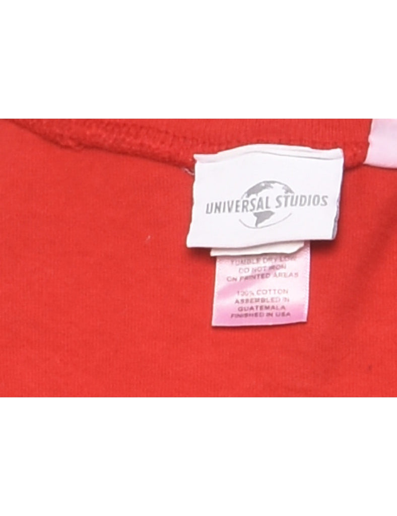 Navy, Red & White Universal Studios Design Tie Dye T-shirt - M