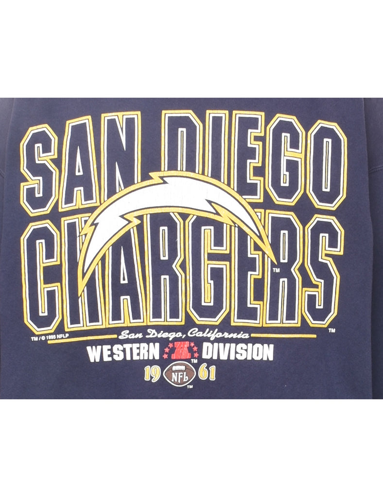 Navy San Diego Chargers Printed Sweatshirt - XL