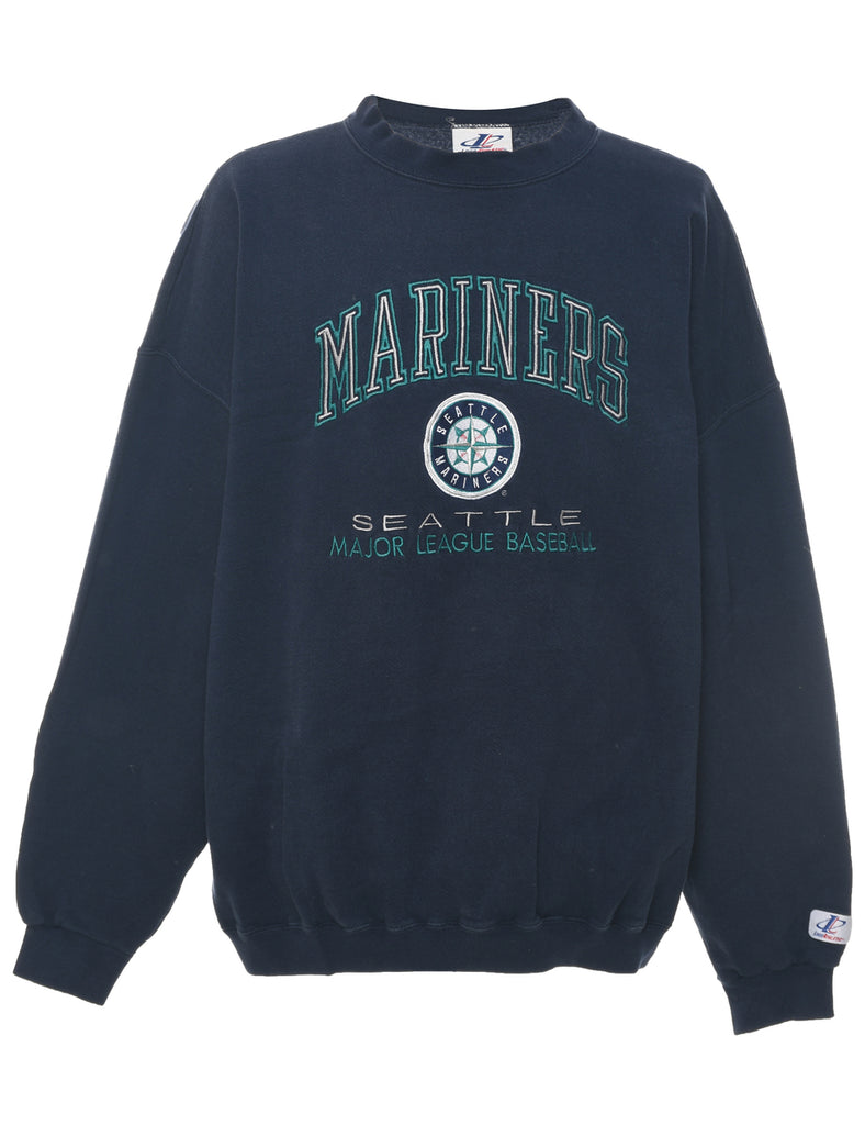 Navy Seattle MLB Embroidered Sweatshirt - XXL