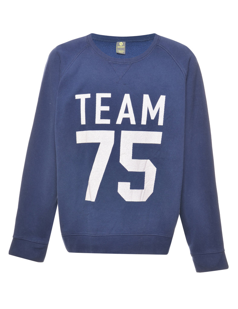 Navy Team 75 Printed Sweatshirt - L