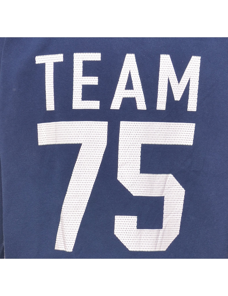 Navy Team 75 Printed Sweatshirt - L