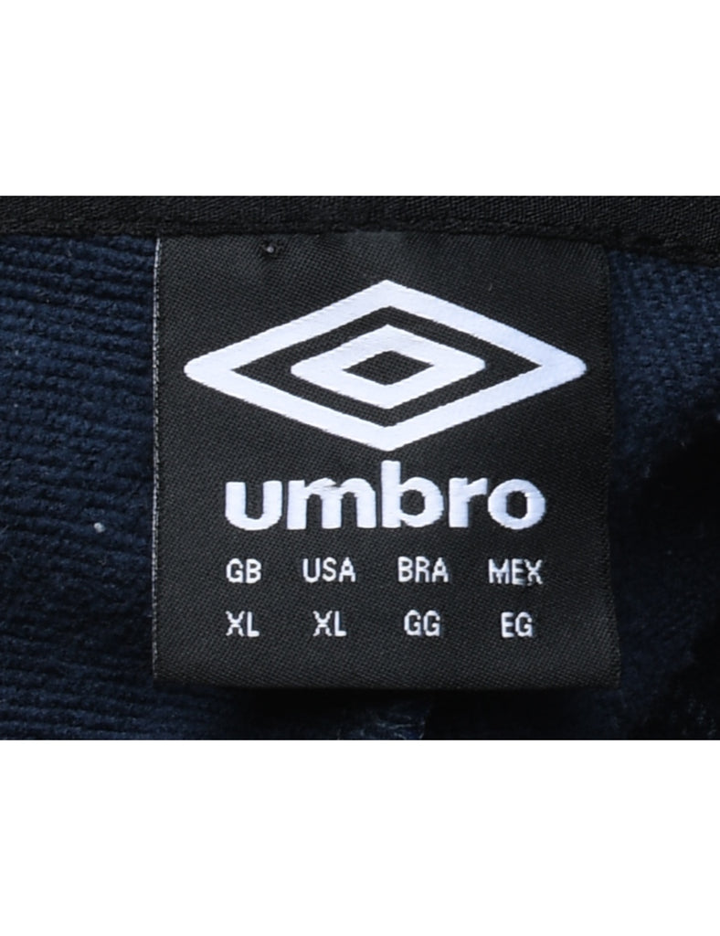 Navy Umbro Printed Hoodie - XL
