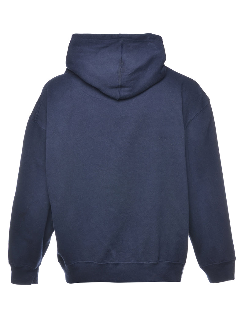 Navy Villanova Printed Hoodie - S