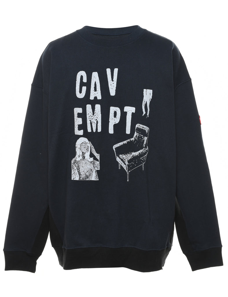 Navy & White Graphic Print Sweatshirt - XL