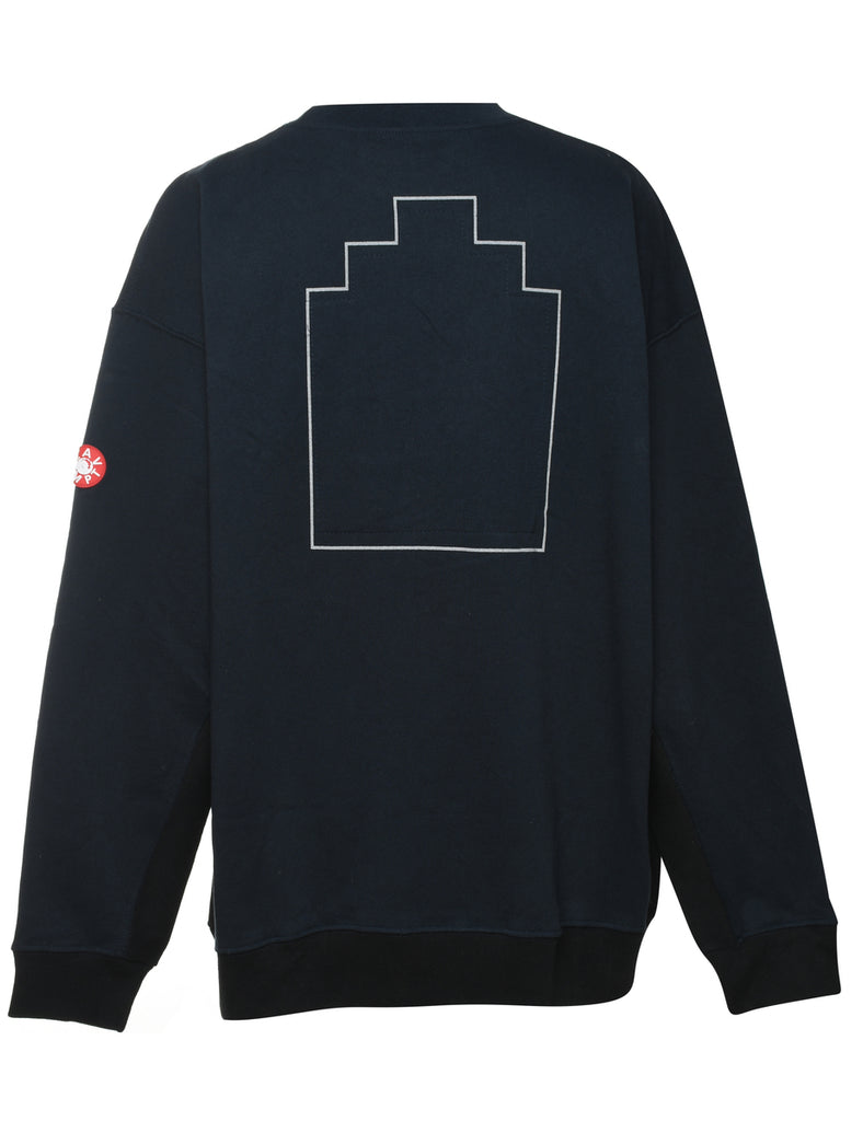 Navy & White Graphic Print Sweatshirt - XL