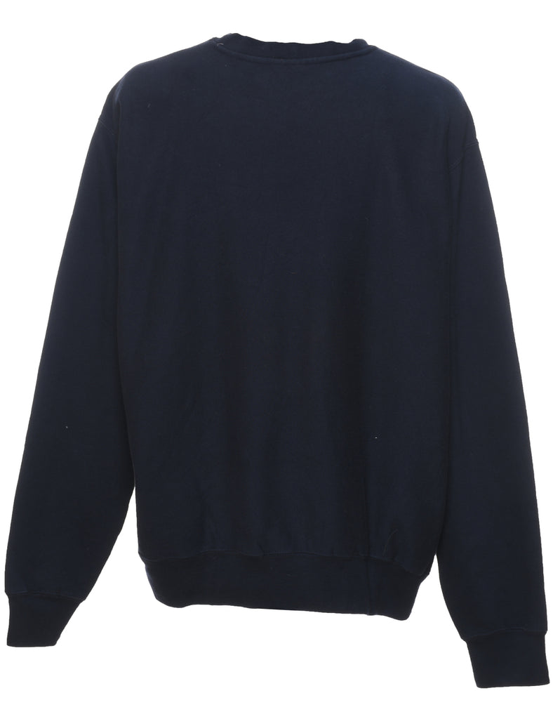Navy & Yellow Printed Navy Sweatshirt - XL