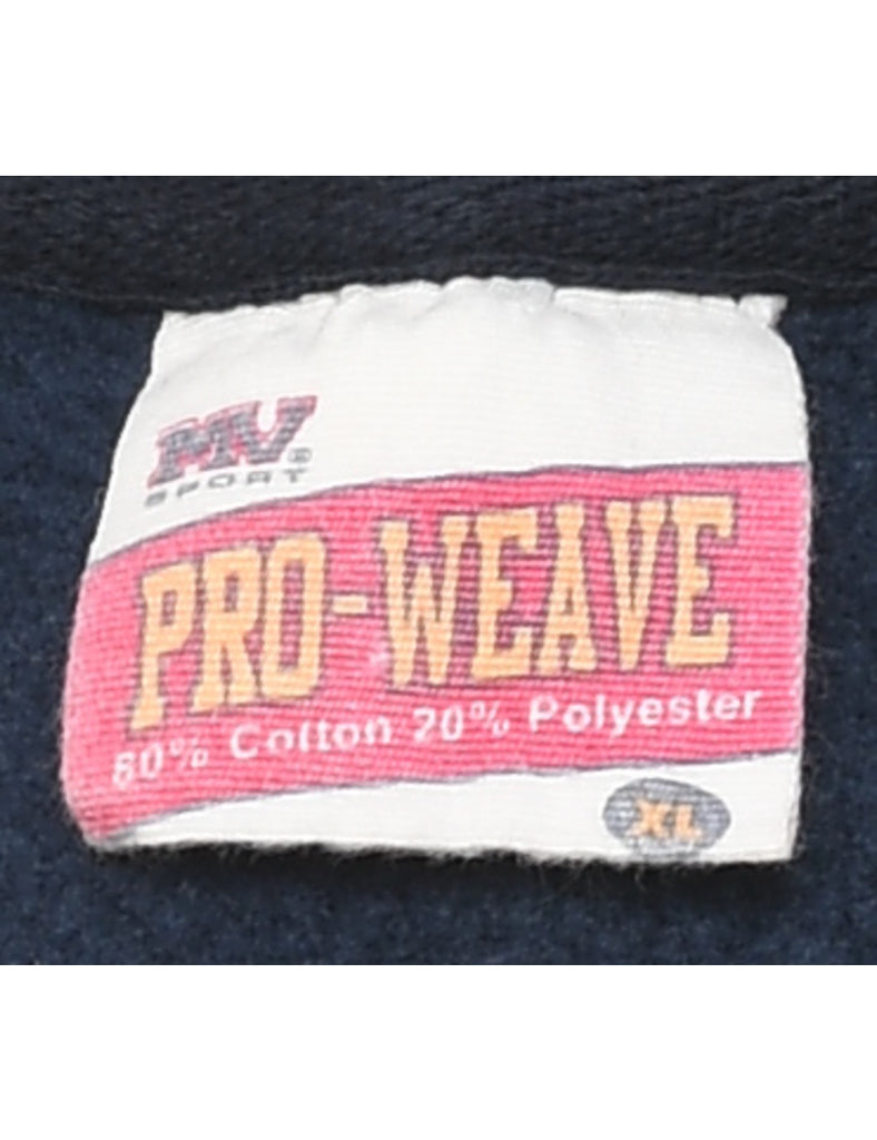 Navy & Yellow Printed Navy Sweatshirt - XL