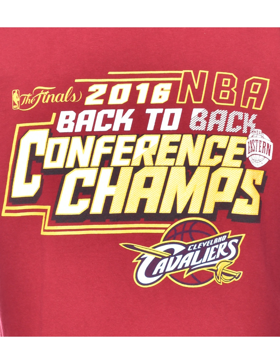 Unisex NBA Cleveland Cavaliers Sports T-shirt Red, L Beyond Retro