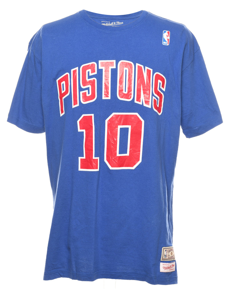NBA Pistons Blue & Red Sports T-shirt - XL