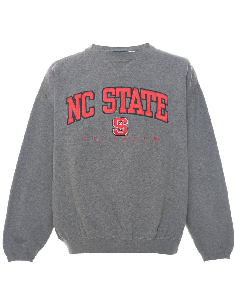 NC State Embroidered Grey & Red Sweatshirt - XL