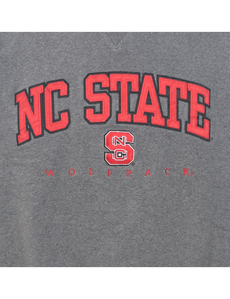 NC State Embroidered Grey & Red Sweatshirt - XL